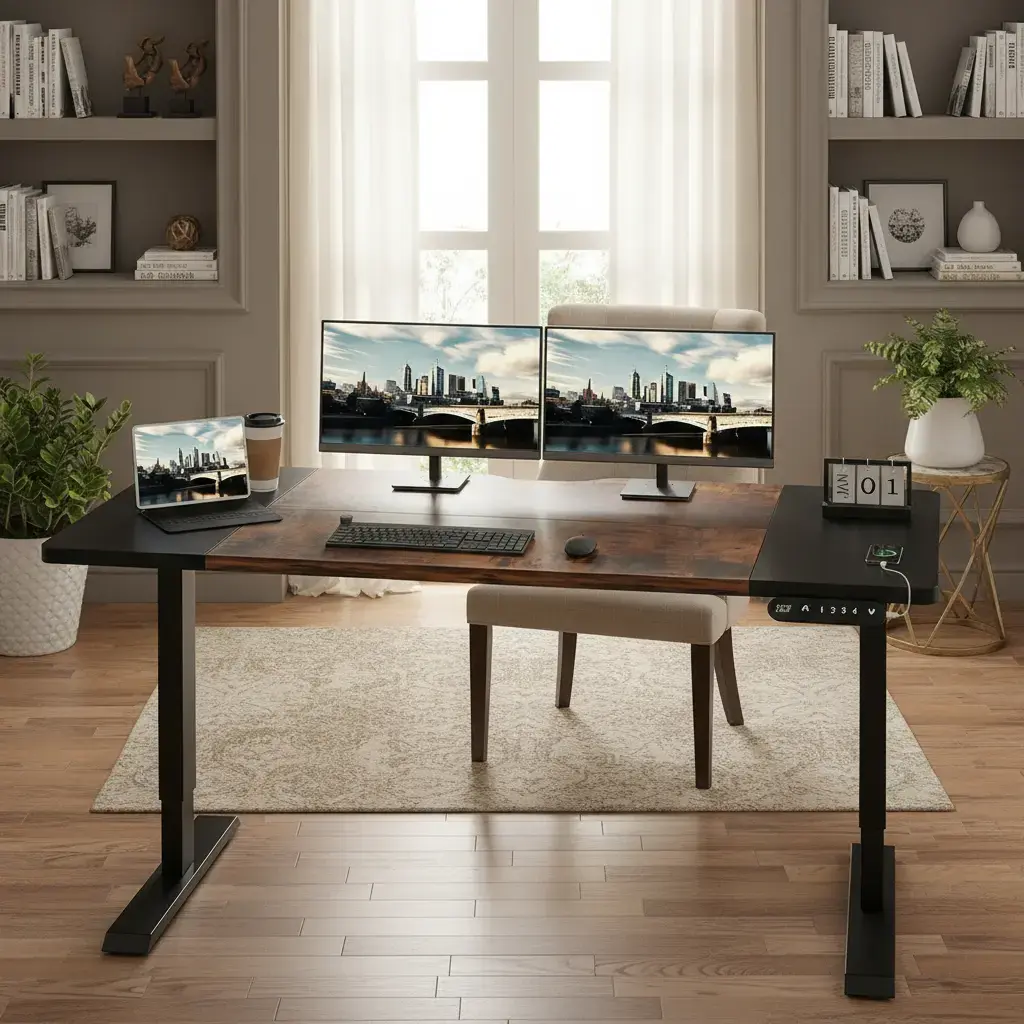Escritorio elevable eléctrico BUONEM de 140 cm con altura ajustable