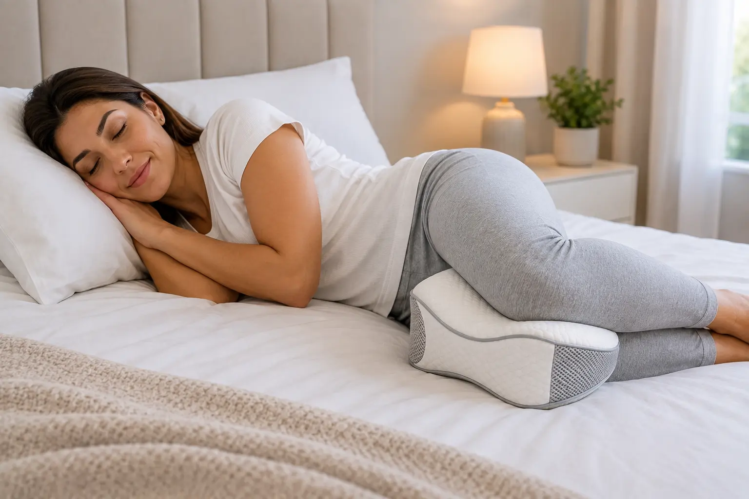 Almohada para rodillas para dormir de lado con mayor comodidad