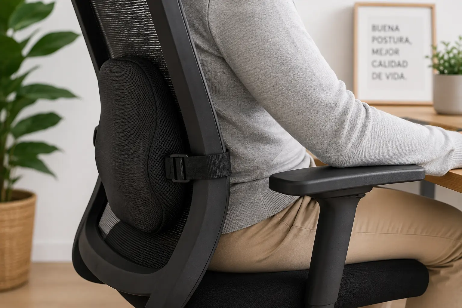 Soporte lumbar ergonómico para silla de oficina